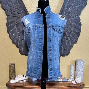 Mavi Distressed Denim Jean Vest